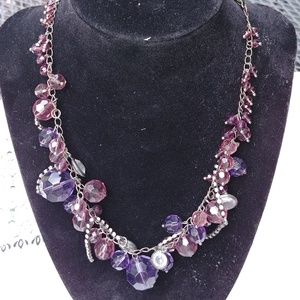 Purple pink beaded neclace